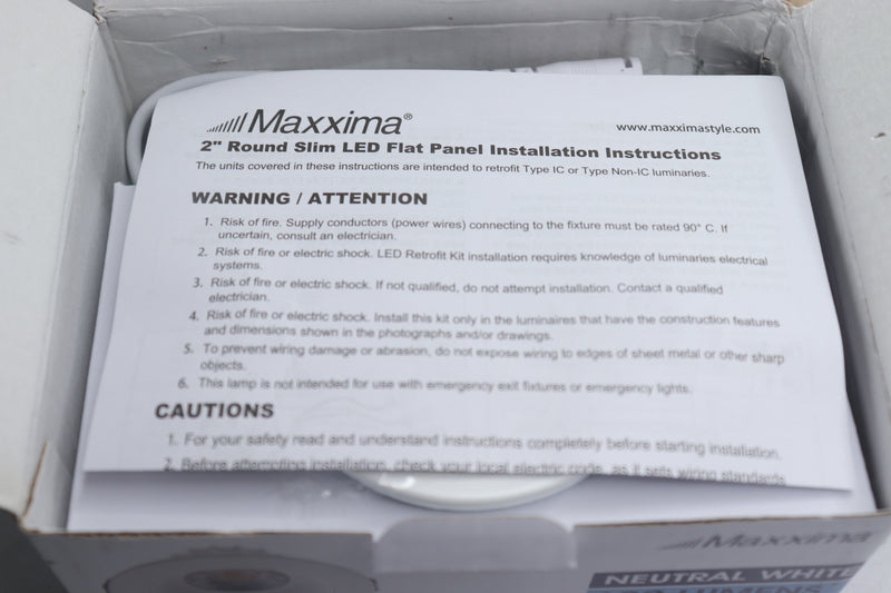 Maxxima Slim Recessed Anti-Glare LED Downlight Canless IC Rated 600 Lumens