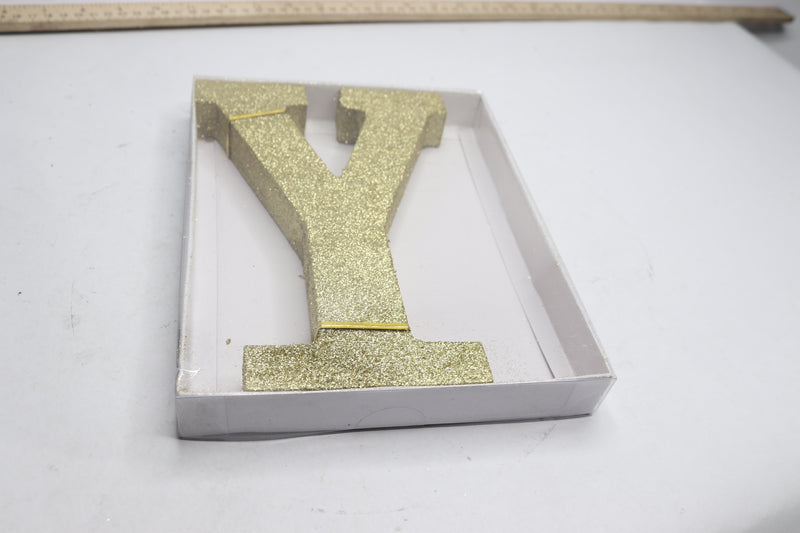 Amscan Glitter Letter Y Sign Gold 8-7/8" H x 6-1/2" W x 1" D 242239