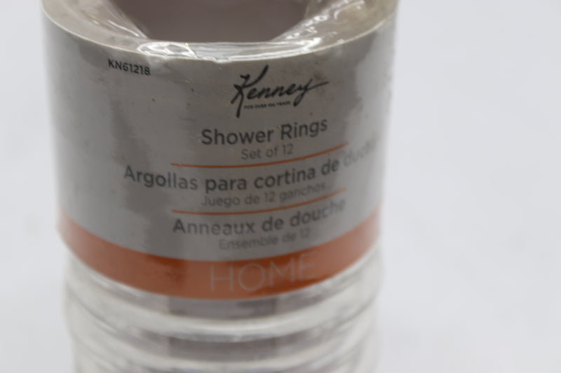 (12-Pk) Kenney Shower Rings Set Clear KN61218