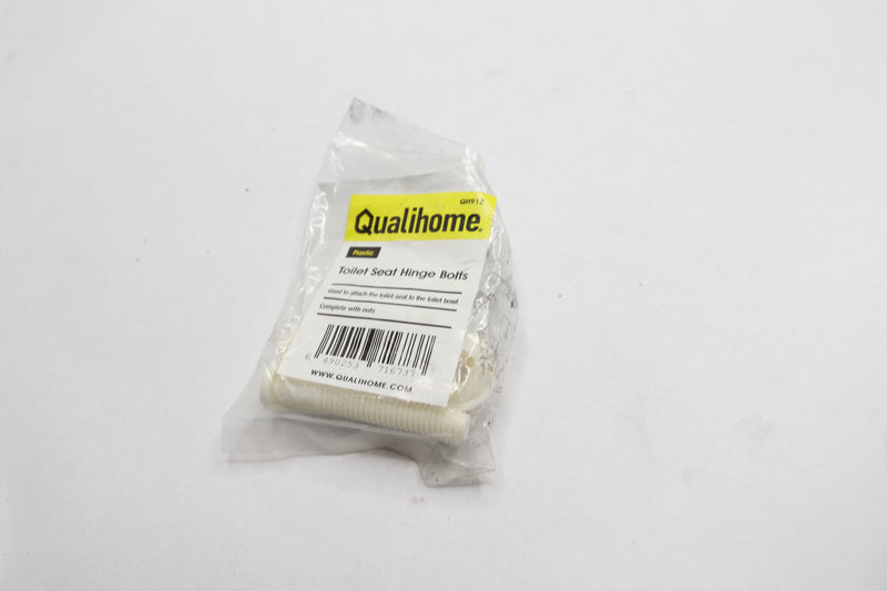 (2-Pk) Qualihome Toilet Seat Hinge Bolt Screw Plastic White QH912