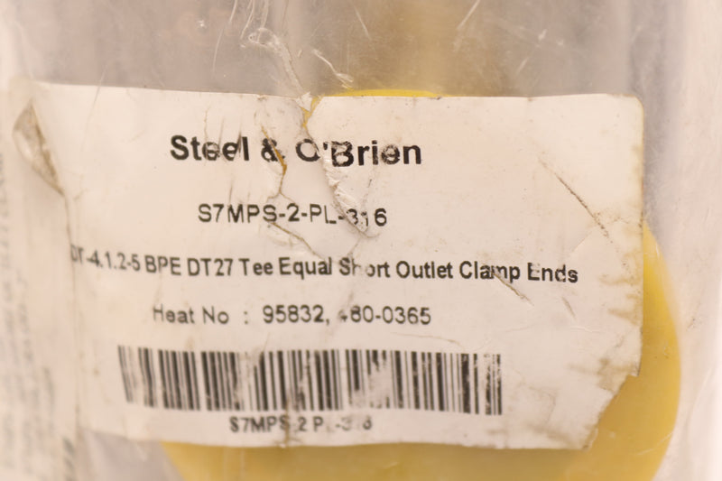 Steel & O'Brien Short Outlet Clamp End Tee Yellow 2" BPE S7MPS-2-PL-316