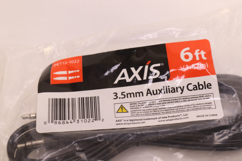 Axis Stereo Auxiliary Cable 3.5mm to 3.5mm 6-Ft DWS-PET13-1022
