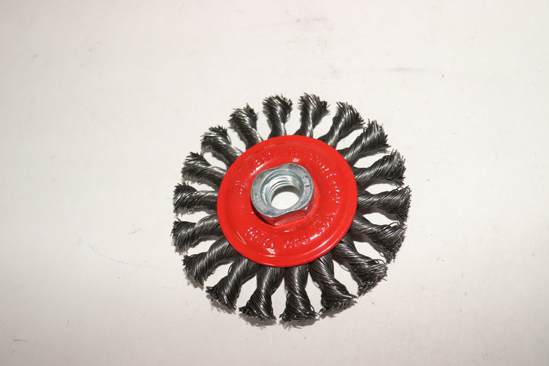 Weiler Knotted Wheel Brush 12500 RPM Steel 5" Dia.