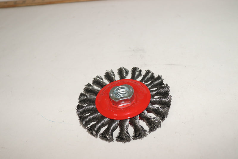 Weiler Knotted Wheel Brush 12500 RPM Steel 5" Dia.