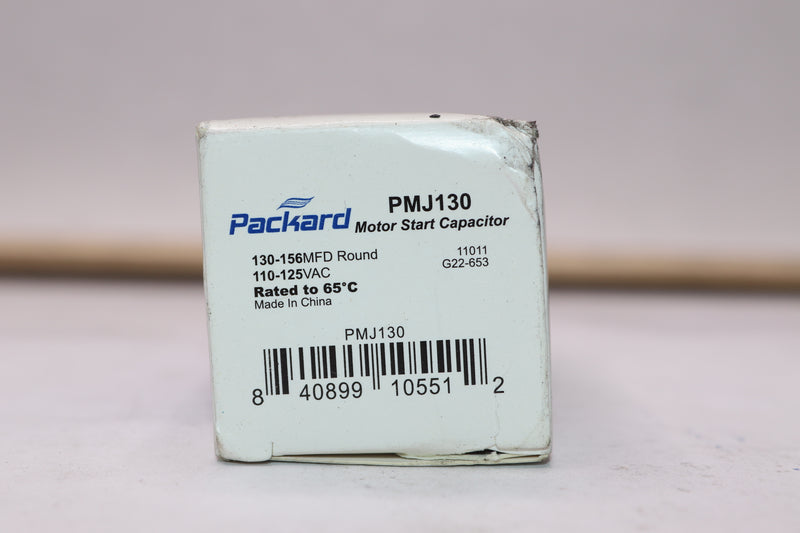 Packard Motor Start Capacitor 130-156 MFD UF / 110-125 VAC PMJ130