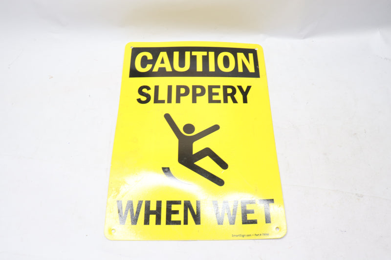 SmartSign OSHA "Caution Sign: Slippery When Wet" Plastic 7" x 10" 7RRM