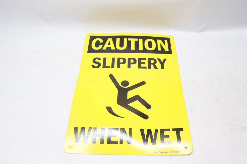 SmartSign OSHA "Caution Sign: Slippery When Wet" Plastic 7" x 10" 7RRM