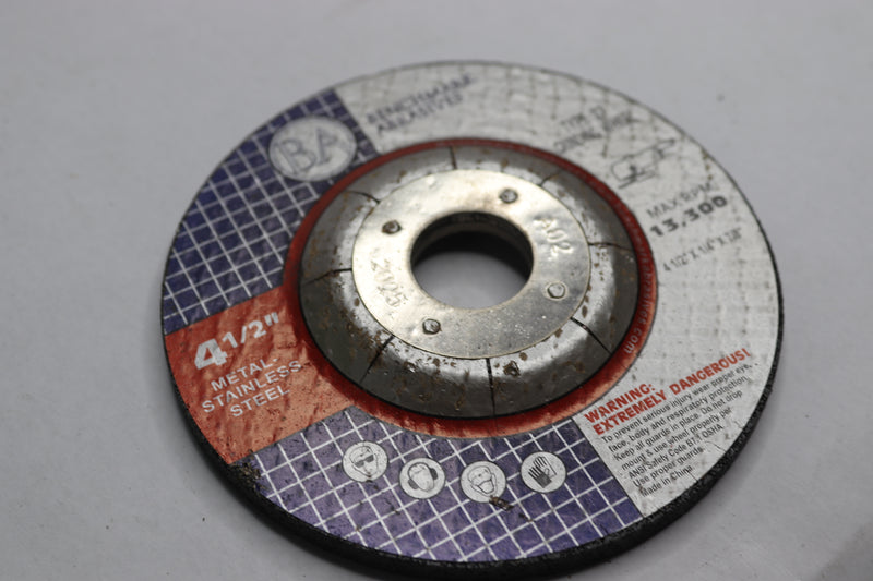 Benchmark Abrasives Depressed Center Grinding Wheel 4-1/2" x 1/4" x 7/8" T27