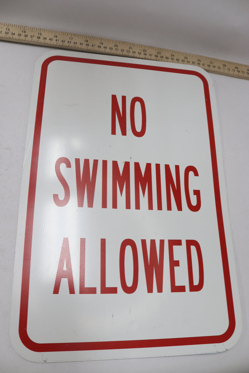 "No Swimming Allowed" Sign Heavy Gauge Aluminum 12" x 18"