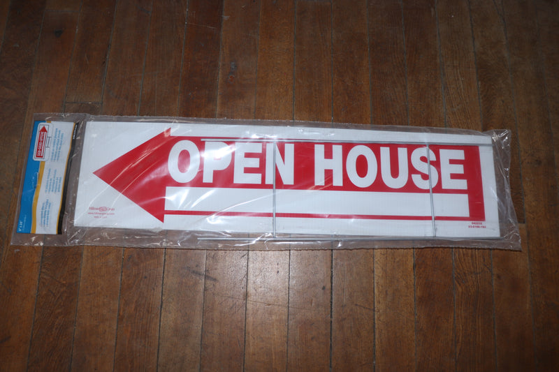 Hillman Open House Arrow Sign with Space for Fill In 6" x 24" 842232