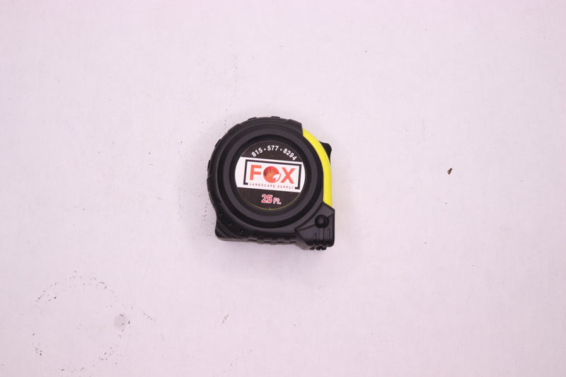 Fox Tape Ruler Measure Black ABS/Plastic Case Steel Blade 25 ft. 815.577.8294