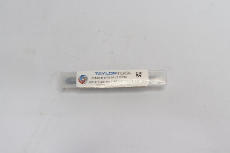 (2-Pcs) Taylor Tool HSS Plug Tap 1.5/8" x M8 x 1.25" ST019