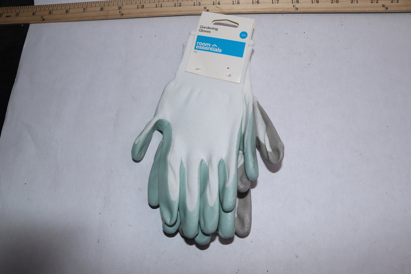 (1-Pair) Room Essentials Garden Gloves Mint/Light Gray