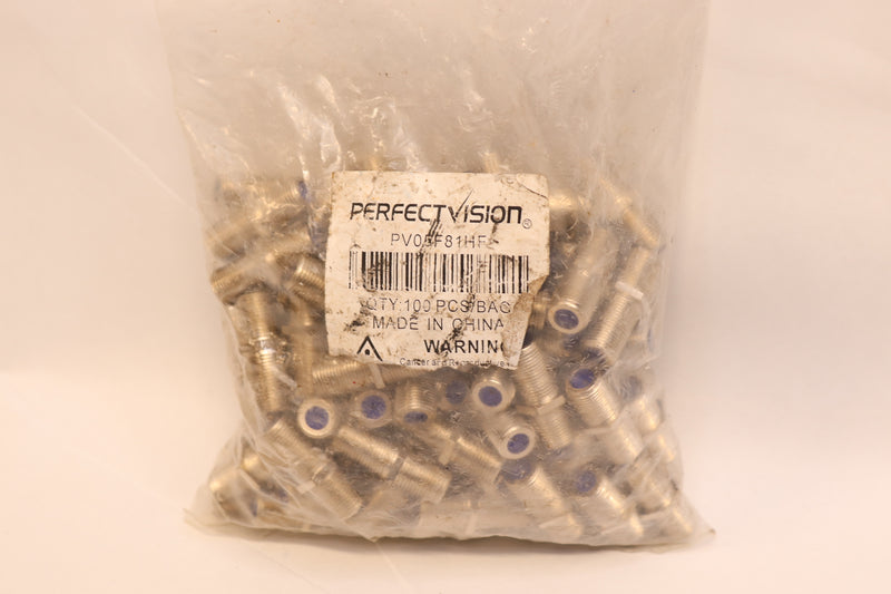 (100-Pk) Perfect Vision High Frequency F-81 Barrel Connector PV05F81HF