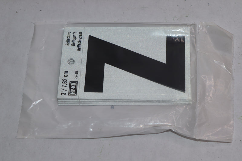 (10-Pk) Hy-Ko Self-Stick Reflective Letter Z Black Vinyl 3"