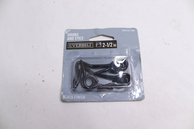 (2-Pk) Everbilt Hooks and Eyes Black 2-1/2"