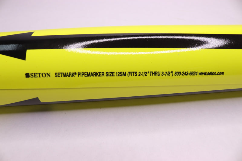 (4-Pk) Seton Pipe Marker Snap-Around Domestic Hot Water 2-1/2" Thru 3-7/8" 12SM