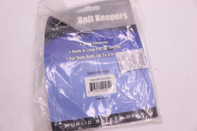 (4-Pk) Rothco Plus Enhanced Molded Belt Keeper Black 20584