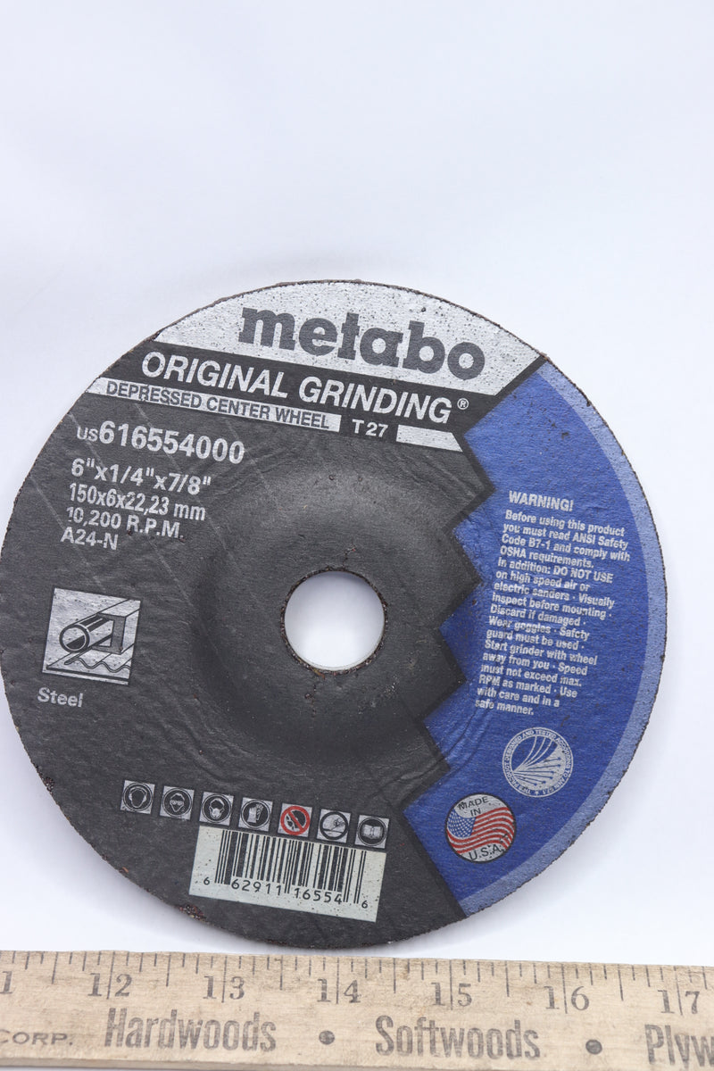 Metabo Grinding Wheel Type 27 6" x 1/4" x 7/8" US616554000