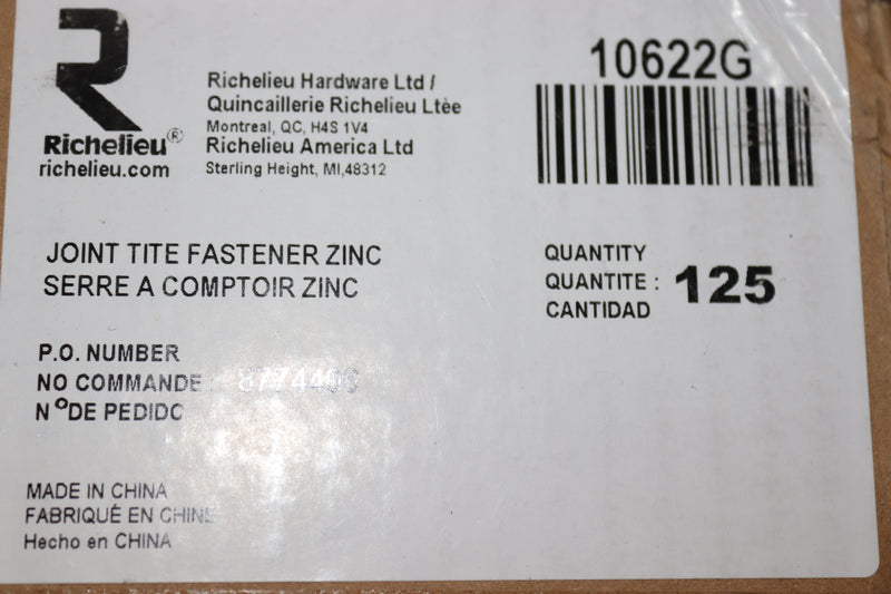 (125-Pk) Richelieu Joint Tite Fastener Zinc 2-3/4" x 3/16" 10622G
