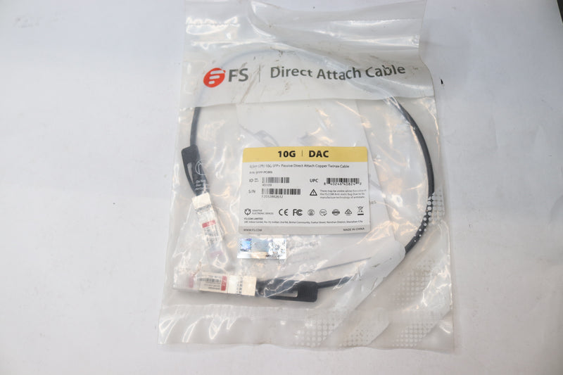FS Passive Direct Attach Copper Twinax Cable 30AWG 10G SFP+ 2-Ft