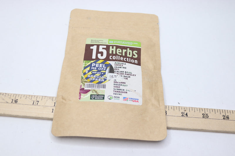 (15-Pk) Home Grown Indoor or Outdoor Culinary Herb Seed Vault
