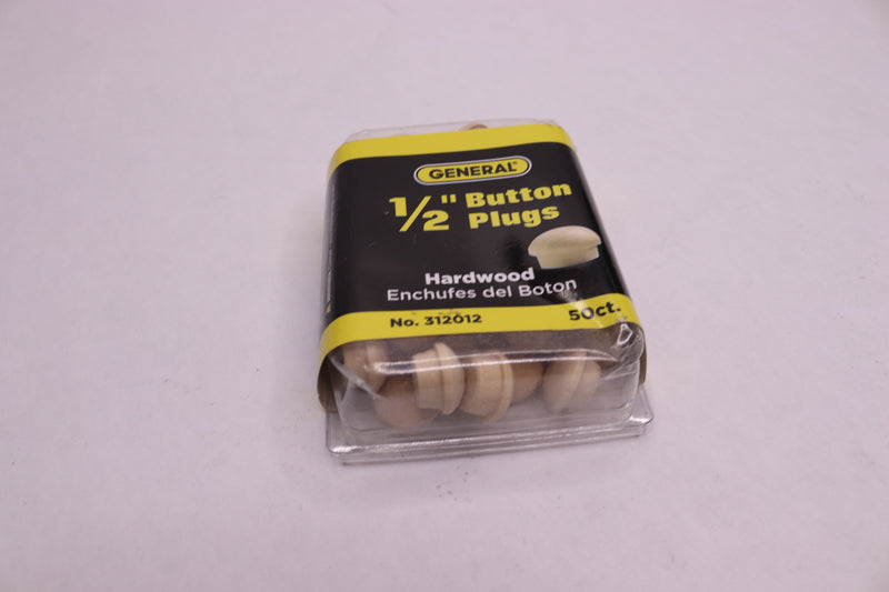 (50-Pk) General Tools Button Plugs FSC Ethically Sourced Hardwood 1/2" 312012