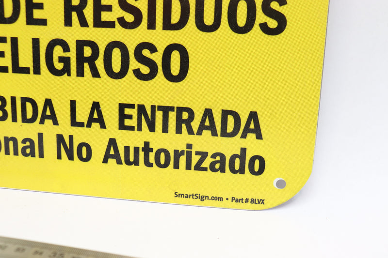 SmartSign Bilingual Chemical Caution Sign: Hazardous Waste Area 12" x 18" 8LVX