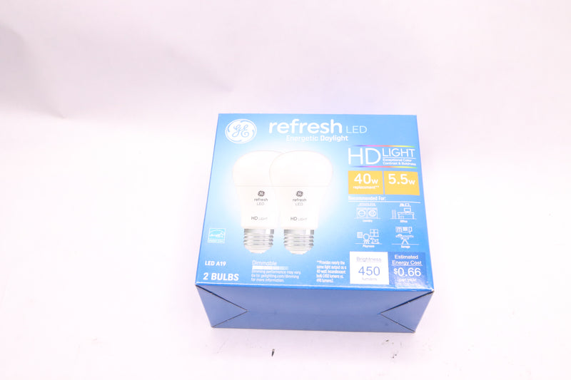 (2-Pk) GE Refresh HD LED Light Bulbs Daylight 450 Lumens 5.5-Watts 234697