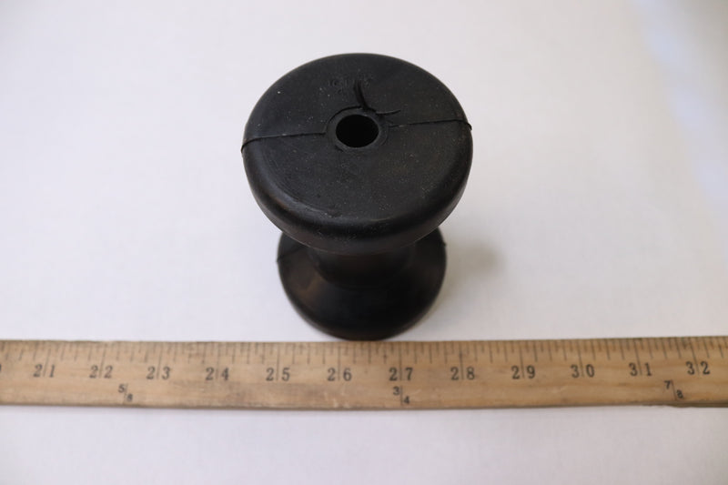C.H. Yates Rubber Marine Spool Roller 4" with 1/2" Shaft Black 4163