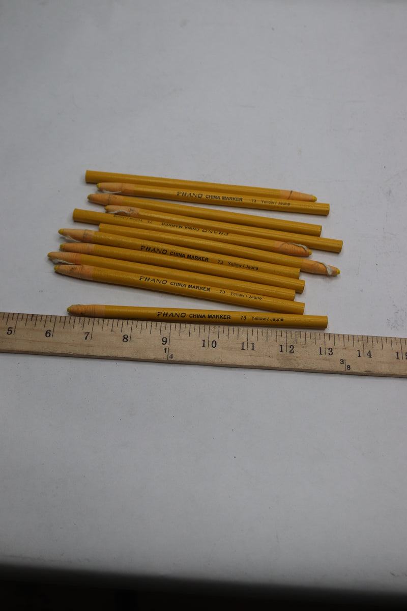 (11-Pk) Dixon Ticonderoga Peel-Off China Marker Pencils Yellow 00073