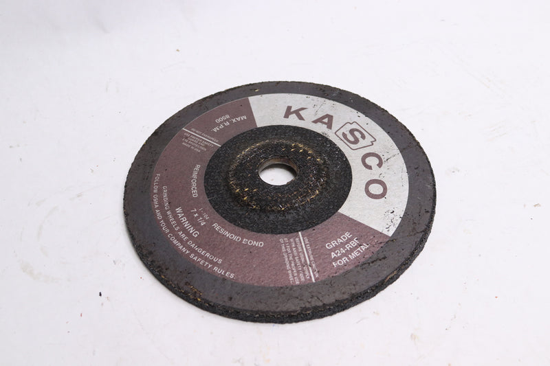 Kasco Grinding Wheel for Right Angle Grinder A24-RBF 8500 Max RPM 7" x 1/4"