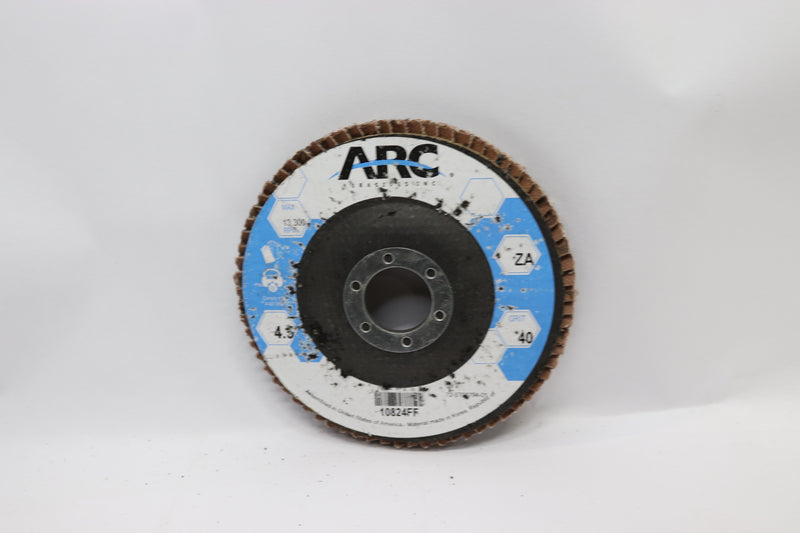 Arc Abrasives Flat Face Flap Disc Zirconia Alumina 40 Grit 7/8" x 4-1/2" 10824FF