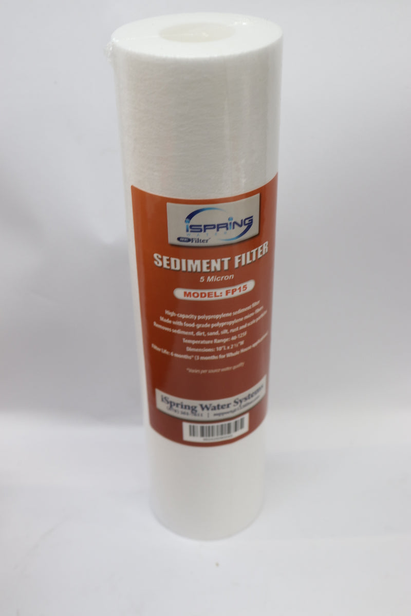 iSpring Sediment Water Filter Plastic White 5 Micron FP15