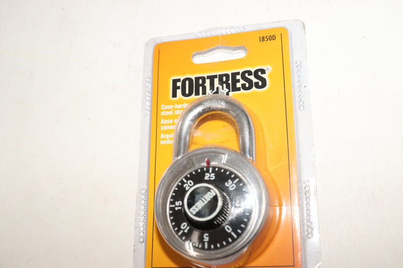 Fortress Round Dial Combination Padlock Silver 1-7/8" 1XRW5 1850D