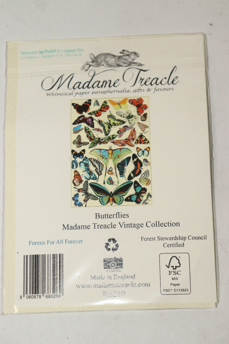 Madame Treacle Vintage Collection Card Butterflies RS210