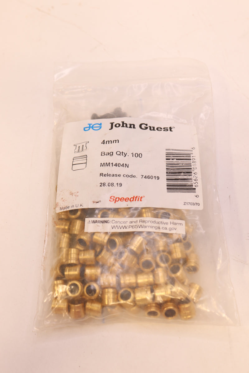 John Guest 4mm MM1404N 746019 100-Pack