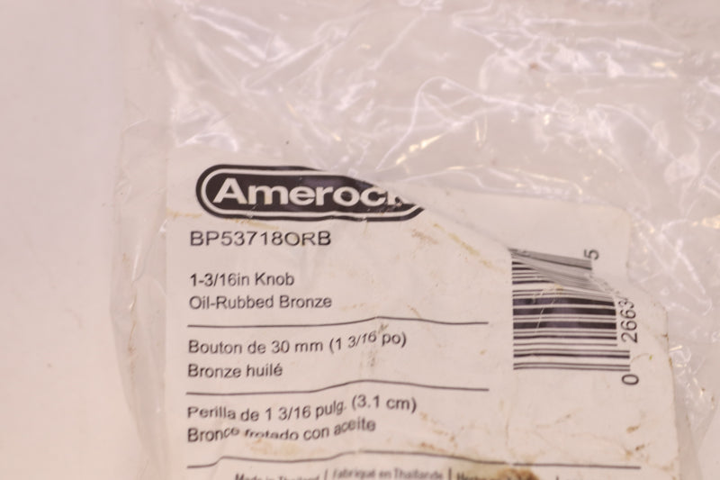 Amerock Cabinet Knob Oil-Rubbed Bronze 1-3/16" Diameter BP53718ORB