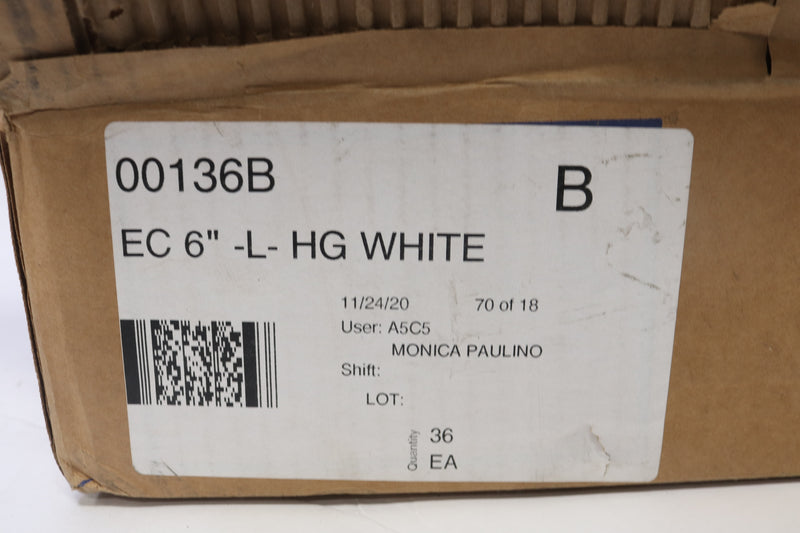 Cap White EC 6"-L-HG 00136B - 36 Pack