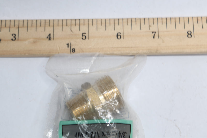 Everbilt Garden Hose Adapter Fitting Brass 3/4" MHT x 1/2" MIP 867678