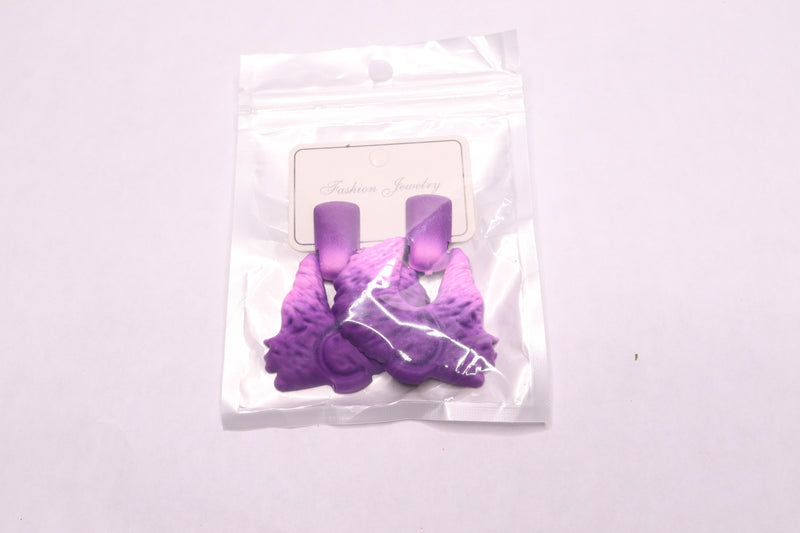 Shein Geometric Drop Earrings Violet Purple Iron 6' H x 5" W SJ2302219683768044