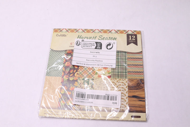 (12-Pk) Ant Craftsman Mixed Pattern Material Paper 6" x 6"