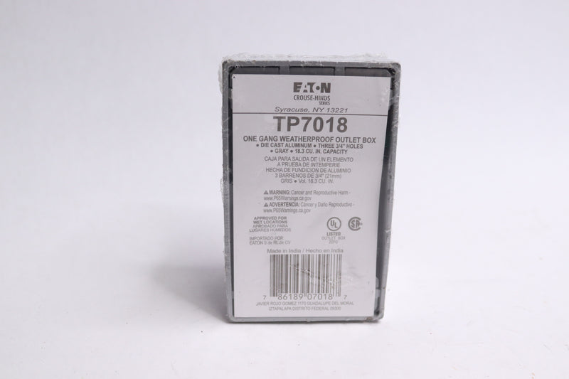 Eaton Weatherproof Outlet Box Aluminum TP7018