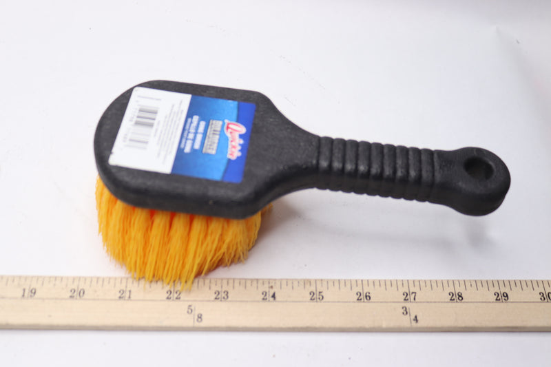 Rubbermaid Quickie Stiff Poly Fiber Brush w/ Plastic Handle Yellow Medium 4.5"