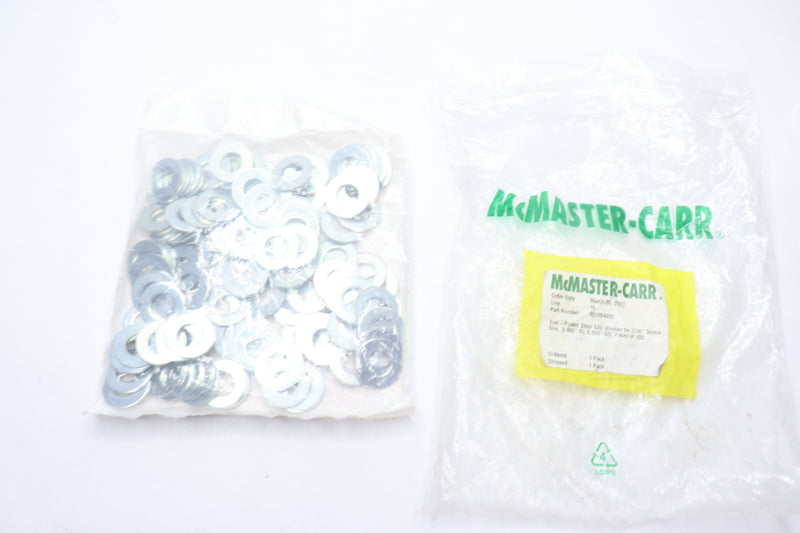 (105-Pk) Mcmaster-Carr Flat Washer Zinc Plated Steel SAE 7/16" 90126A032