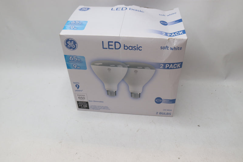 (2-Pk) LED Basic Indoor Floodlights 9W/65W Soft White LED9BR30B-2PK