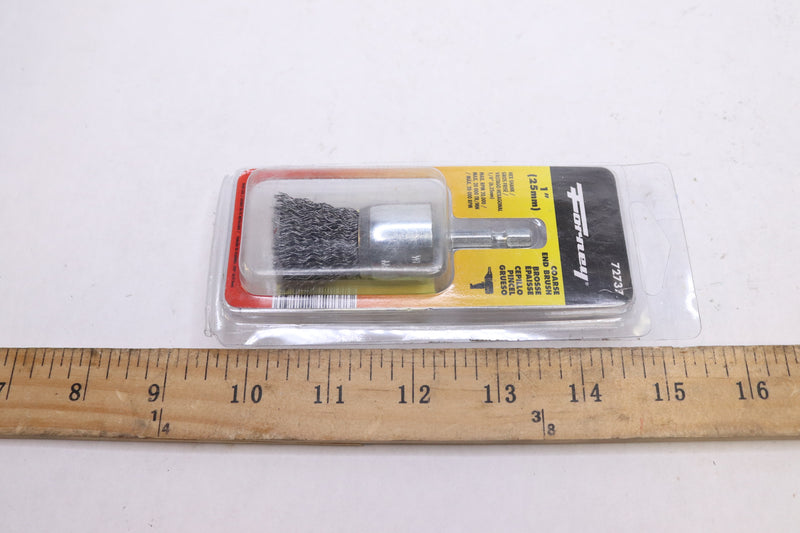 Forney Coarse Wire Crimp End Brush 1" x .012" x 1/4" Hex Shank 72737
