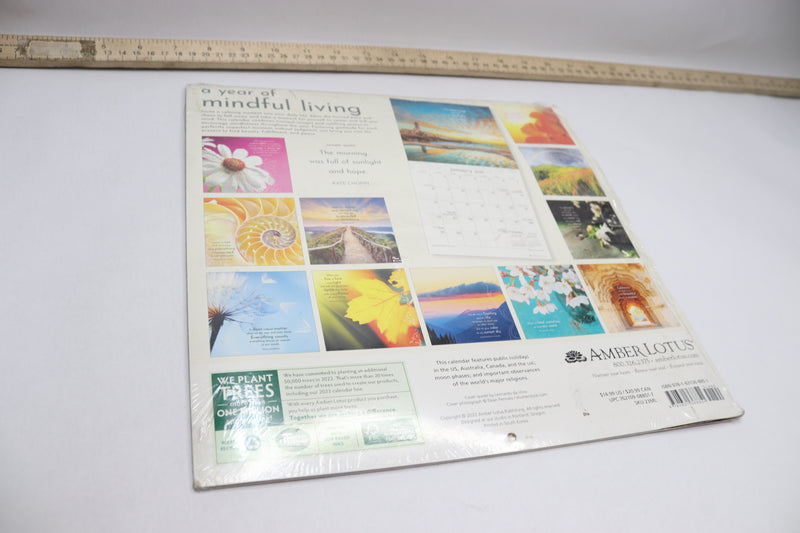Amber Lotus A Year of Mindful Living 2023 Wall Calendar 12" x 24" 51499