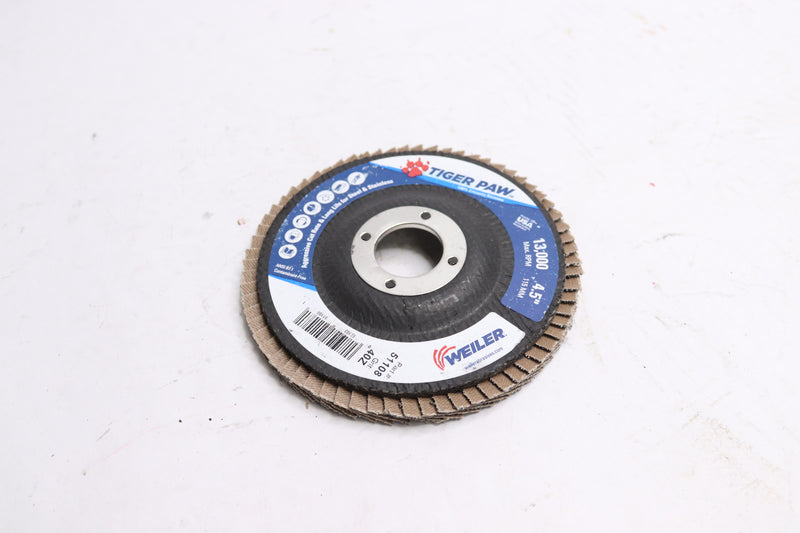 Weiler Zirconia Alumina  Flap Disc Type 27  40-Grit 4-1/2" x 7/8" AH 51108
