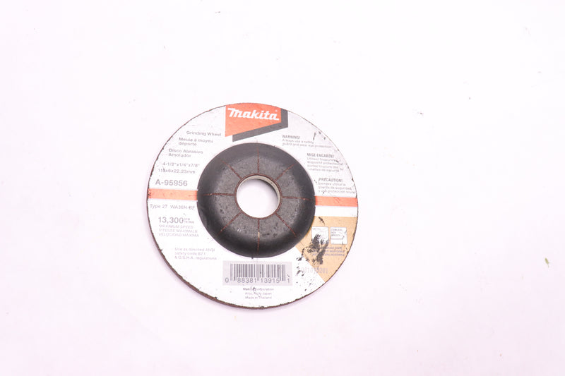 Makita INOX Grinding Wheel 36 Grit 4-1/2" x 1/4" x 7/8" A-95956